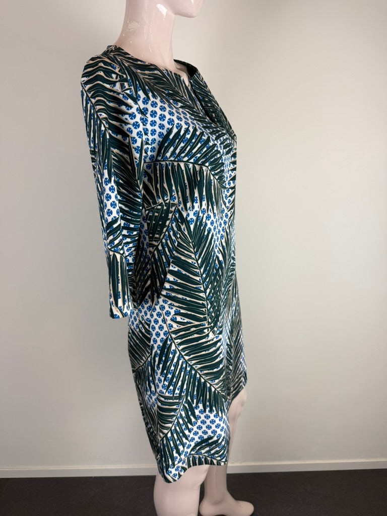 Nathalie Vleeschouwer - Jurk - tropische print, driekwart mouw, rechte pasvorm - S