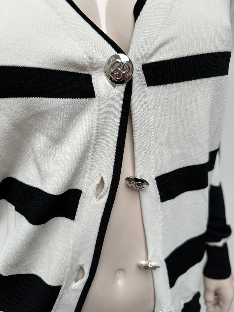 Caroline Biss vest in wit/zwart maat 36