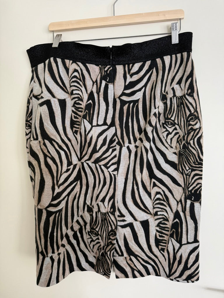 Caroline Biss - Rok - zebraprint, elastische tailleband, knielengte - XXL