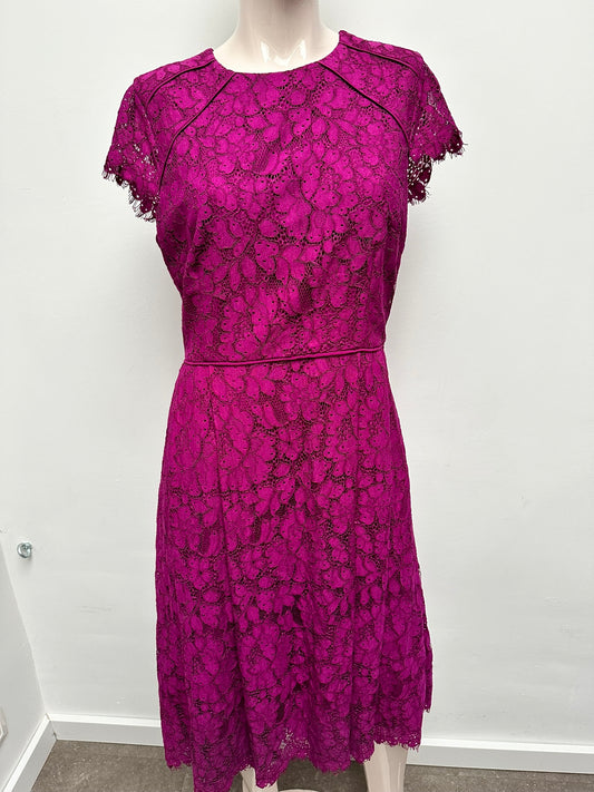 Hobbs paarse jurk maat 12 (38)