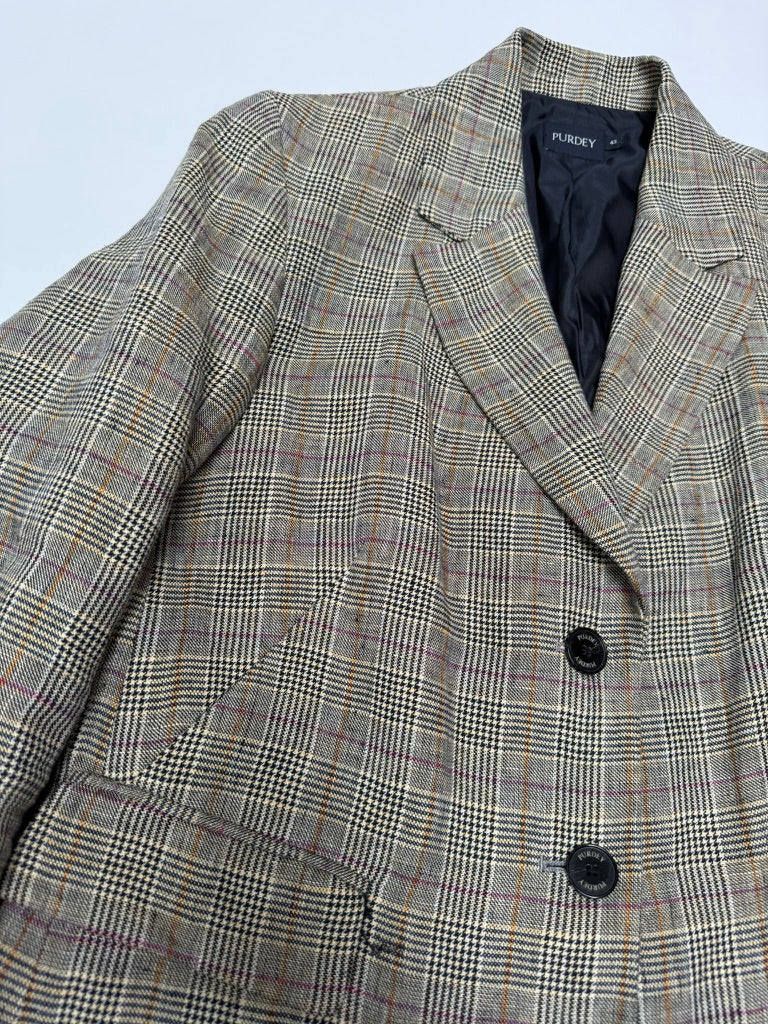 Purdey Blazer maat 42 Bruin met een ruitpatroon