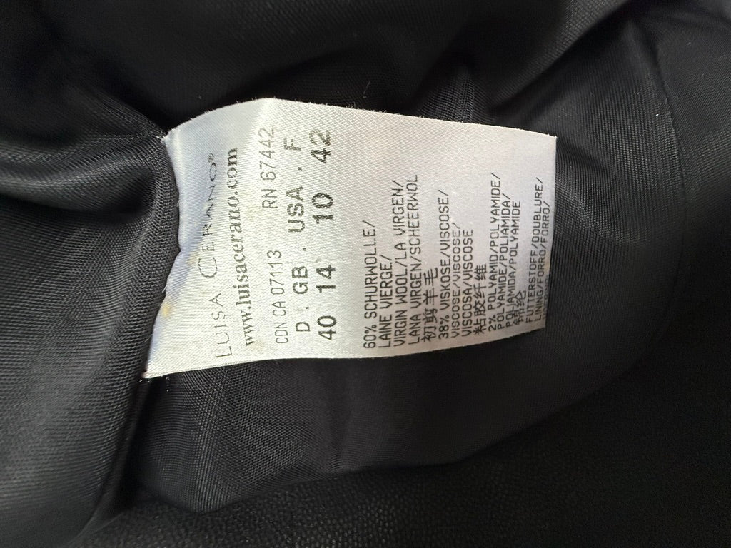 Luisa Cerano Jurk Maat 40/42 – Grijze Wolmix Jurk met Zwarte Leather-Look Panels | Nieuw met Kaartje