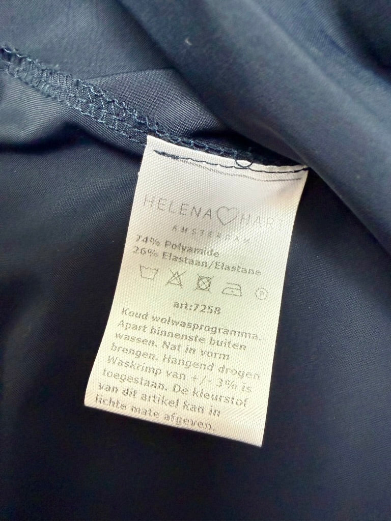 Helena Hart blouse donkerblauw met ruches – elegante blouse maat XL