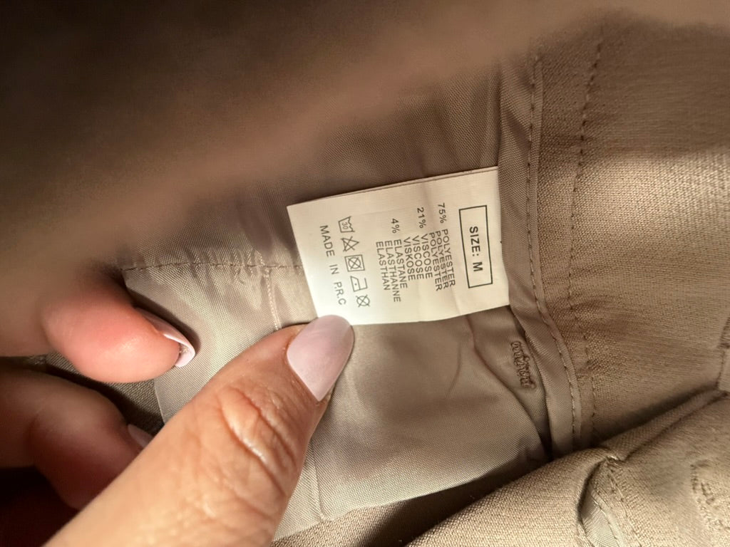 AMÉLIE & AMÉLIE - Broek - taupe, hoge taille, wijde rechte pijp - M