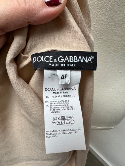 D&G Dolce & Gabbana zijden top met korte mouw maat 40