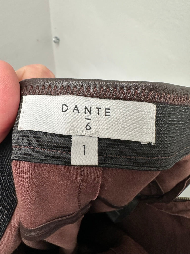 DANTE 6 - Broek - zwart lamsleer, elastische tailleband, zonder sluiting maat XS