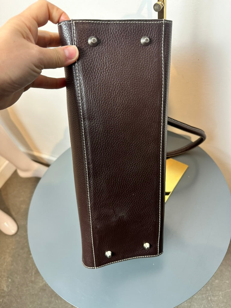 Tod's Handtas chocoladebruin van leder