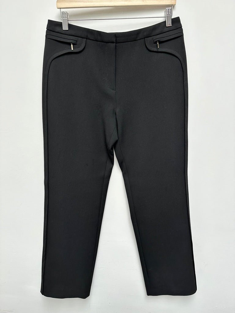 GERARD DAREL - Broek - zwart, rechte pijp, sierzakken met goudkleurige rits - L