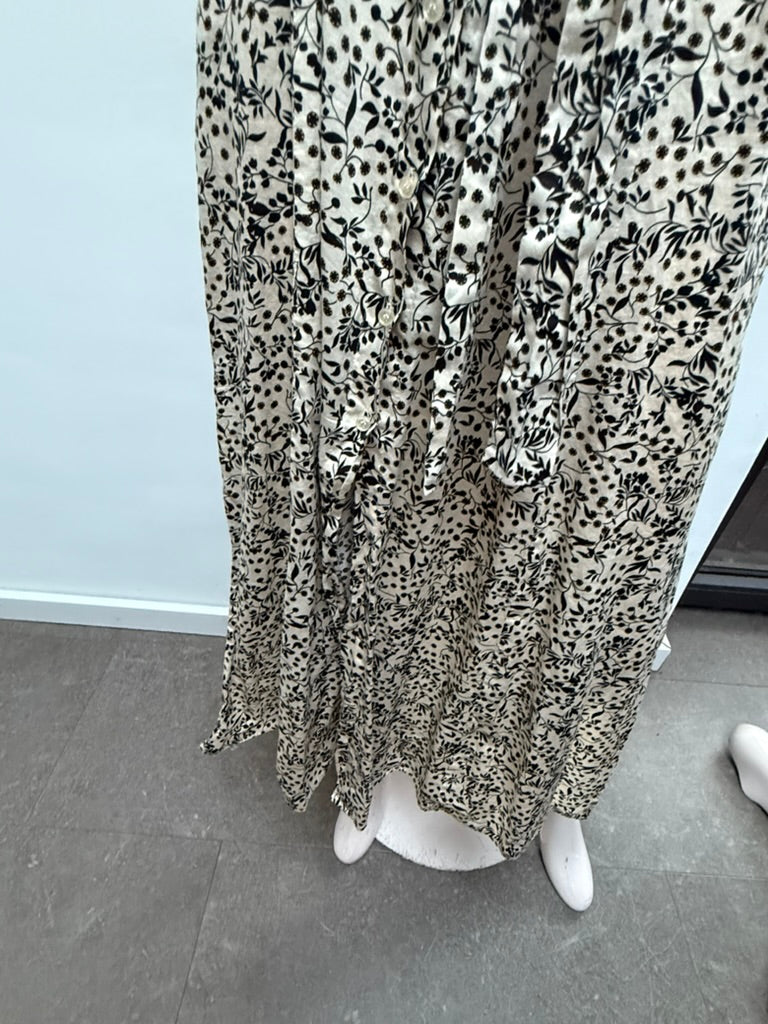 Second Female - Jurk - beige print, doorknoopsluiting, ceintuur - M