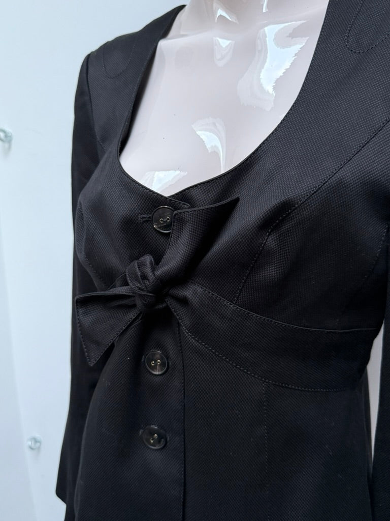 ESCADA - Blazer - zwart, strikdetail, ronde hals - 38