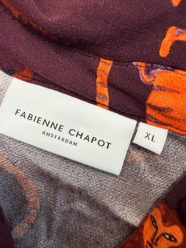 Fabienne Chapot - Blouse - dierenprint, bordeaux/oranje, lange mouwen - XL