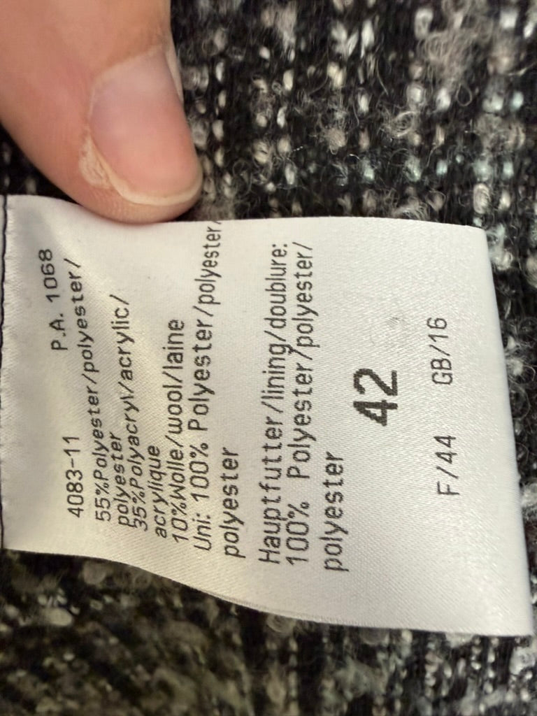 Sommermann - Blazer - grijs gemêleerd, knoopsluiting, ronde hals - XL