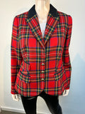 Luisa Spagnoli Rood Geruit Colbert maat 40-42 (it 46)