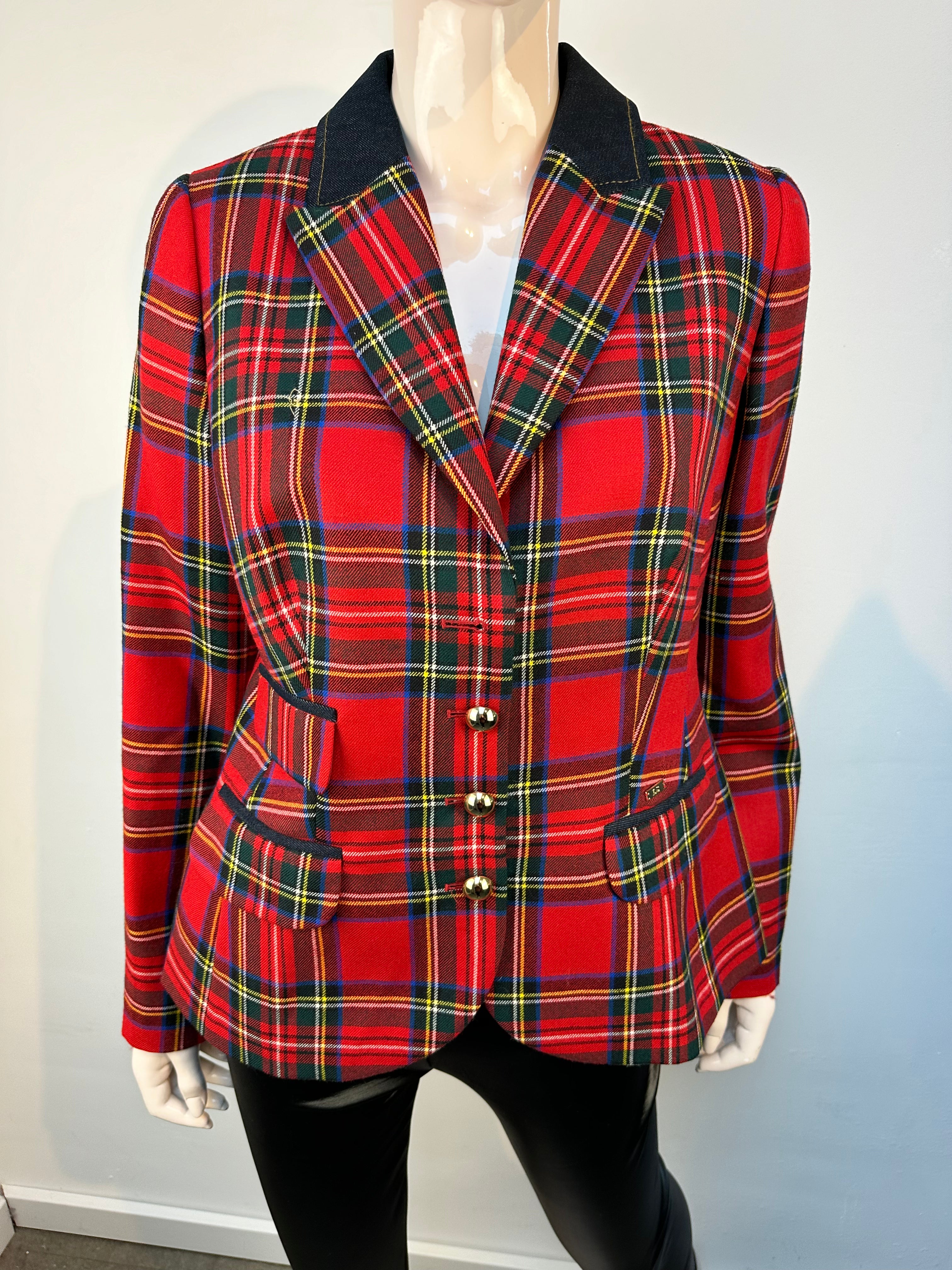 Luisa Spagnoli Rood Geruit Colbert maat 40-42 (it 46)