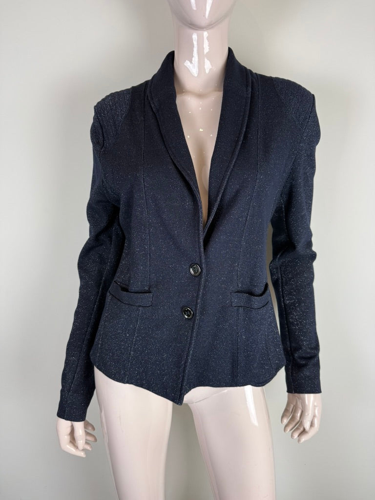Claudia Sträter - Blazer - donkerblauw, tweeknoopsluiting, getailleerd model - XL