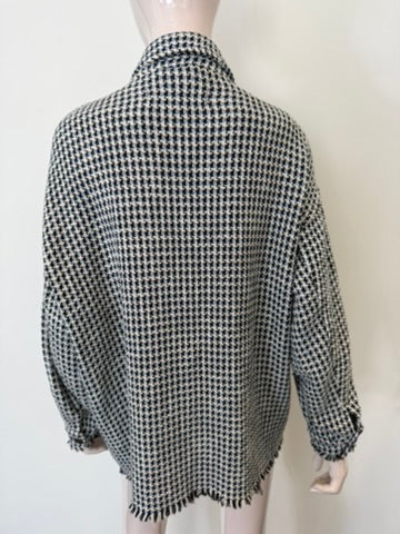 ZARA - Jas - pied-de-poule, oversized pasvorm, knoopsluiting - M