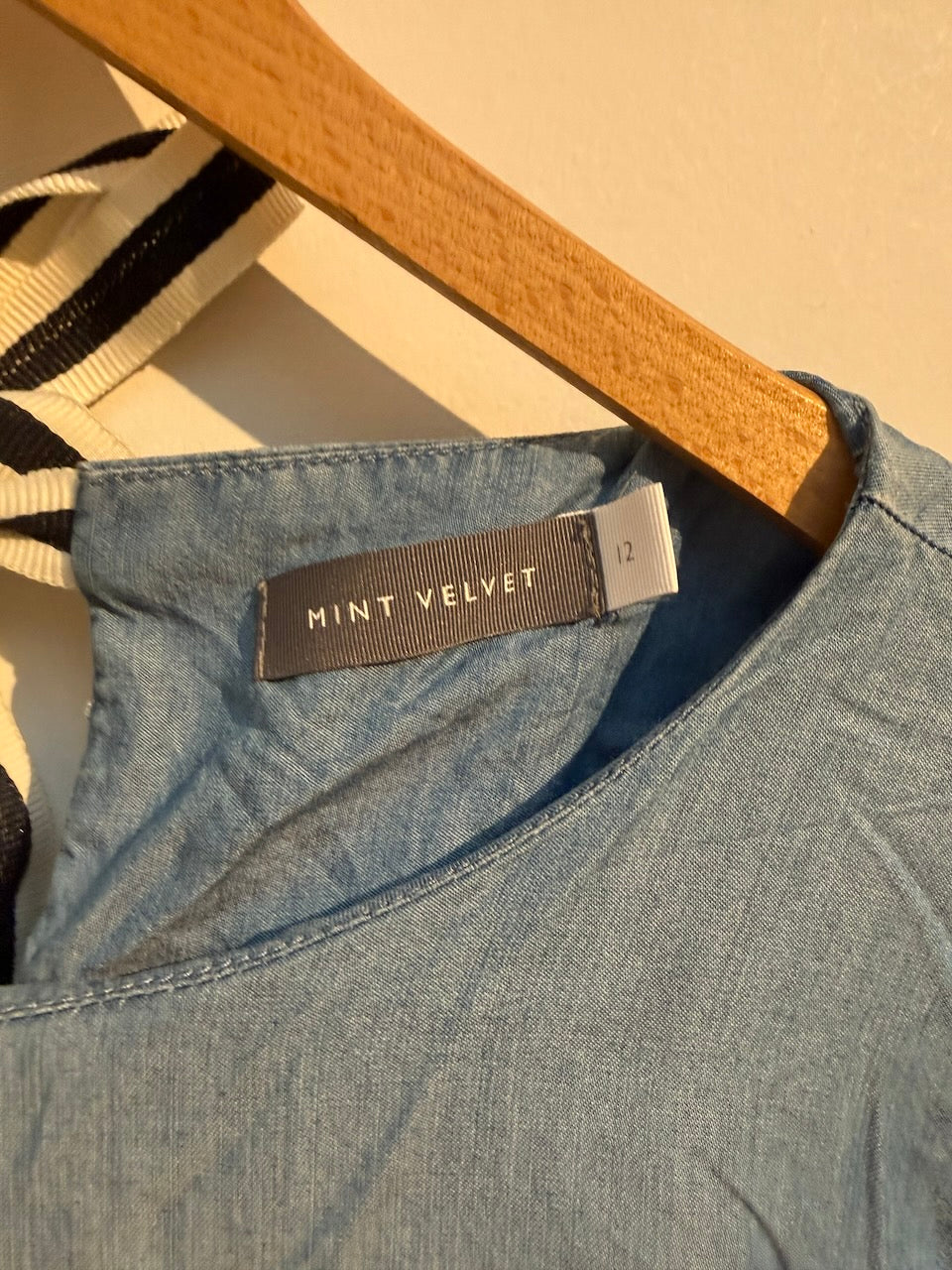Mint Velvet - Jurk - blauw, denimlook, 3/4 mouw - L