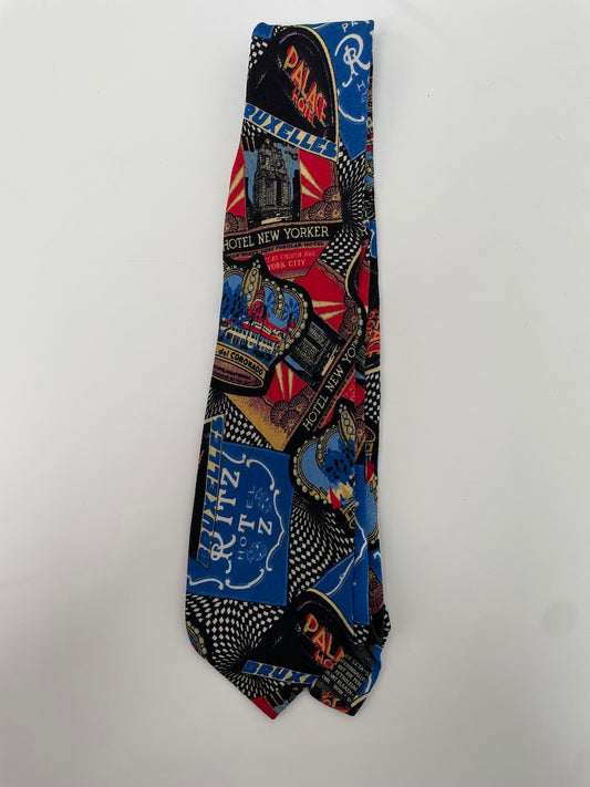 Gianni Versace stropdas 'hotel new yorker' vintage