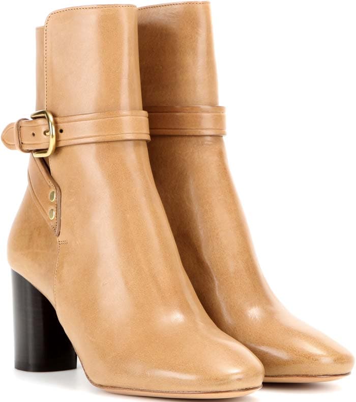 Isabel Marant leren enkellaarsjes – bruin – maat 37/38