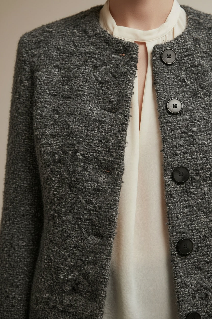 Detail shot of Claudia Sträter Blazer maat 36 Grijs