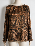 Richard Allan x H&M - Blouse - paisleyprint, glanzende stof, lange mouwen - S