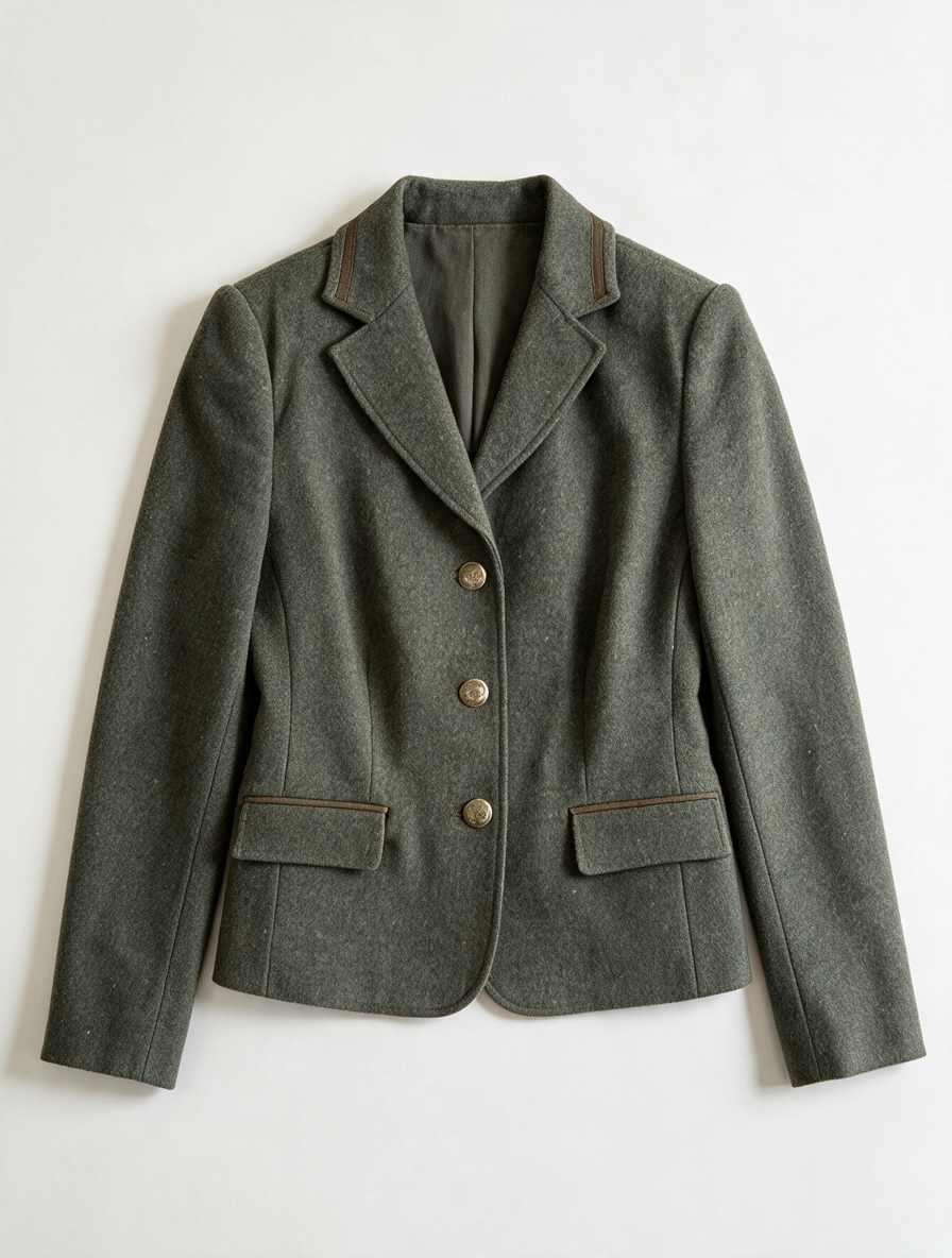 MONA - Blazer - groen, 100% scheerwol, getailleerd - XL