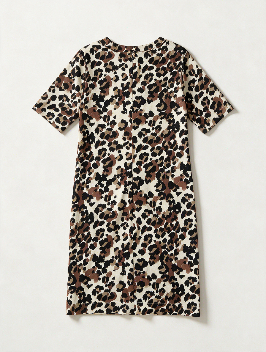 Studio Anneloes - Jurk - panterprint, V-hals, stretch