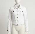 Jas - wit, denim, knoopsluiting