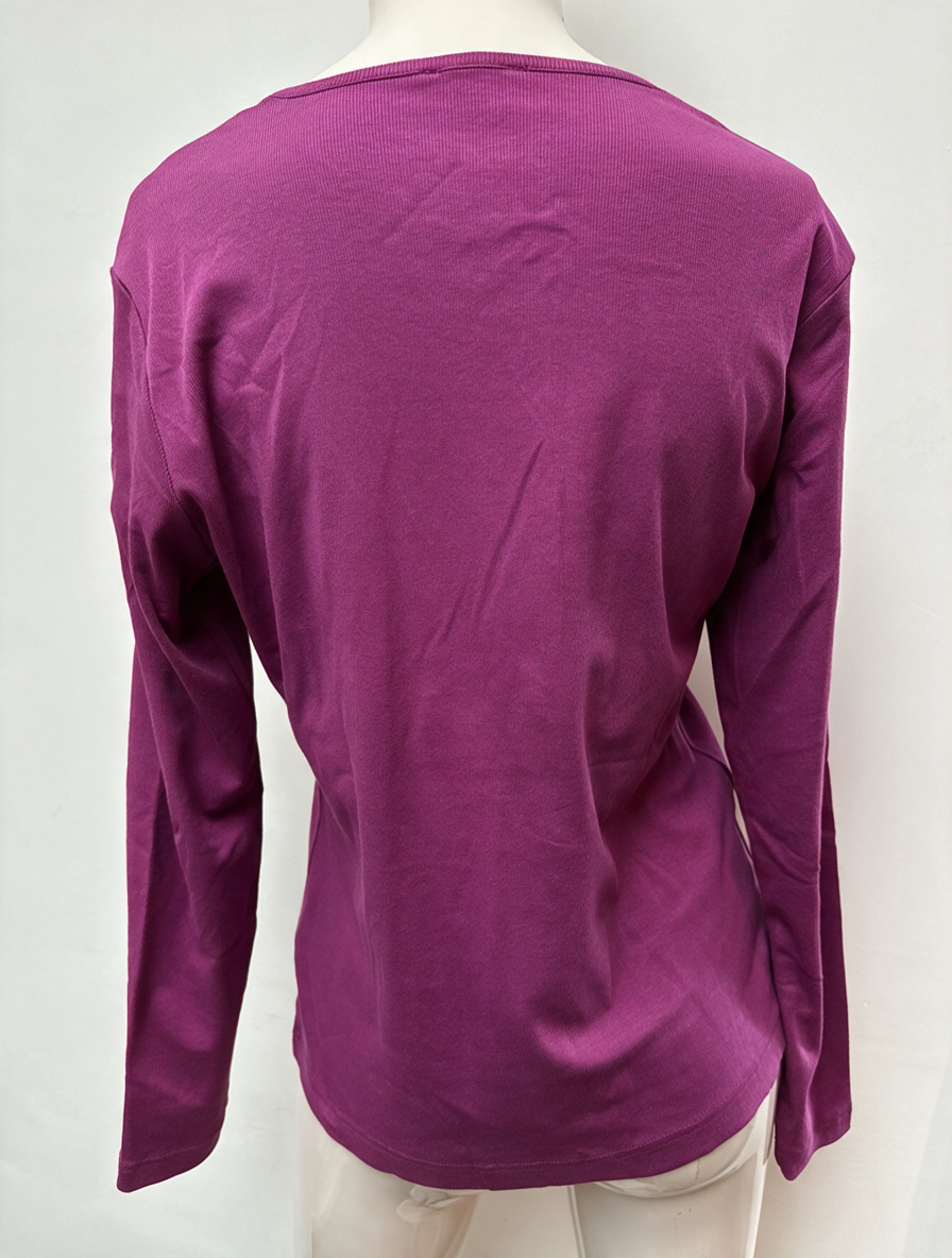 TAIFUN COLLECTION - Vest - paars, V-hals, kanten afwerking - L