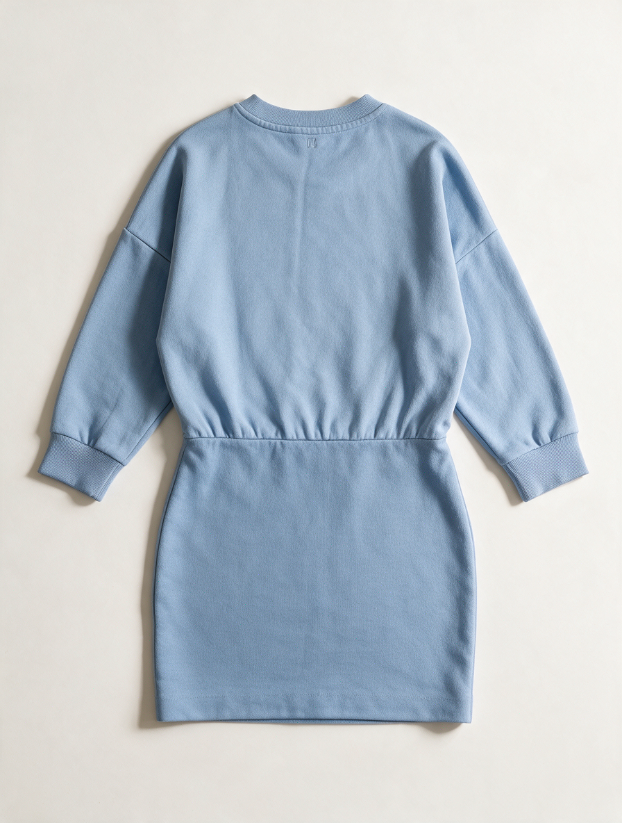 NIKKIE - Jurk - blauw, sweatshirt-look, geborduurd logo - S