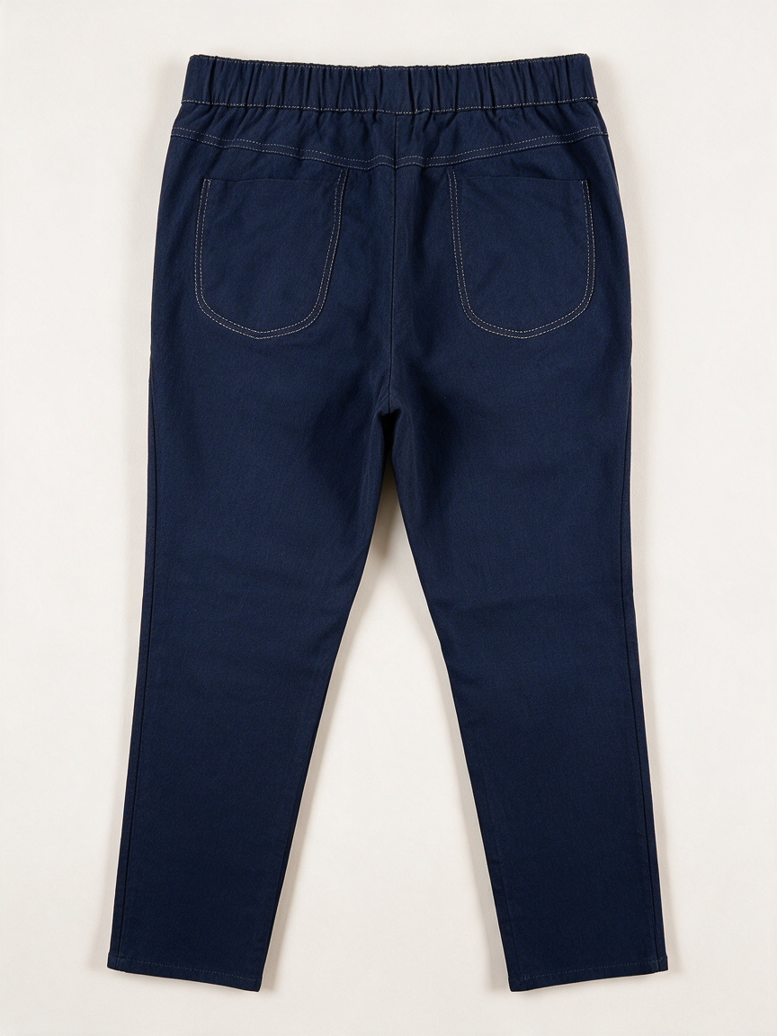 ATELIER GS - Broek - donkerblauw, rechte pijp, elastische tailleband - L