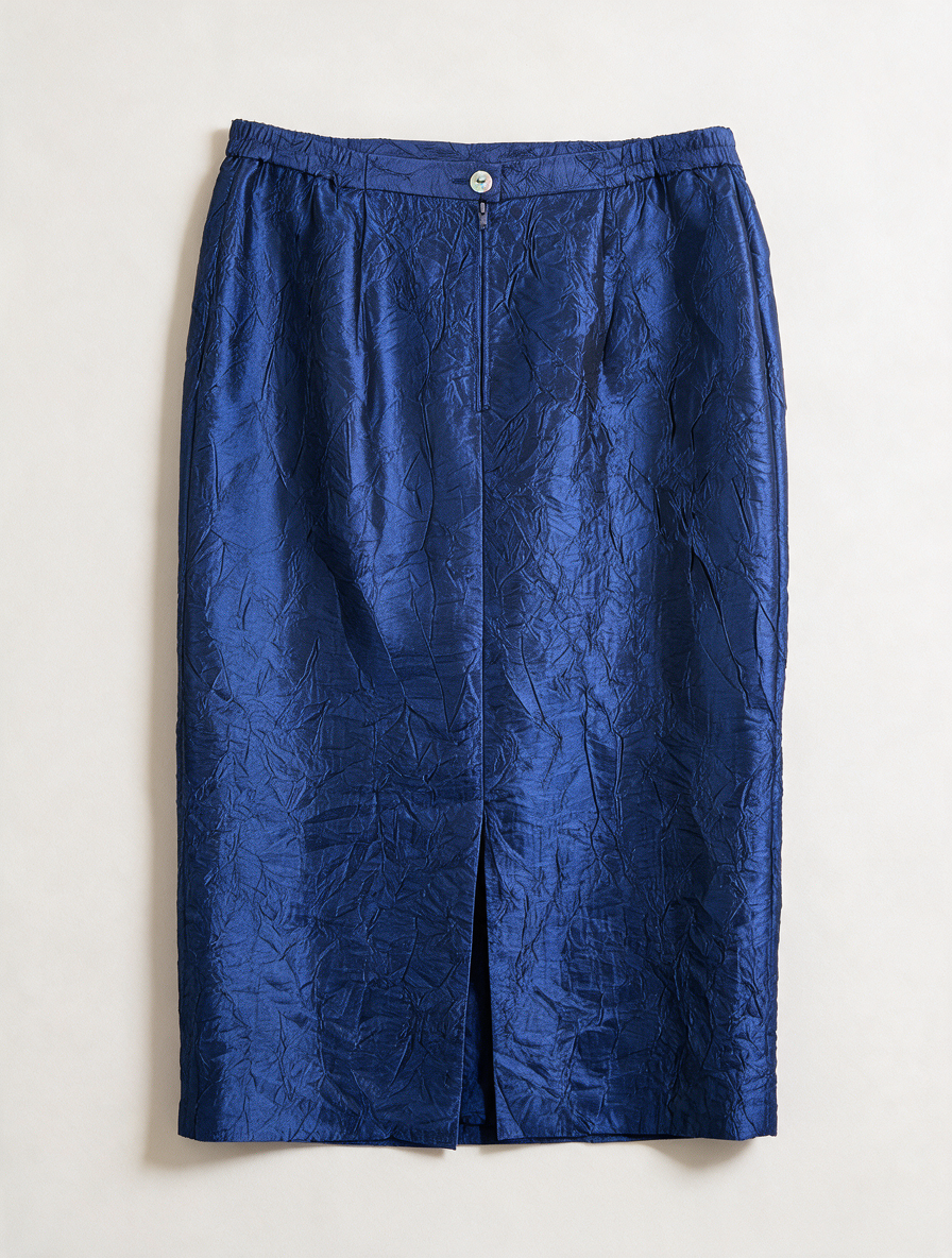 Creation Atelier GS - Rok - kobaltblauw, glanzend, elastische taille - XL