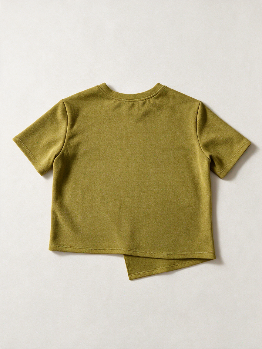 mbyM - T-shirt - khaki, asymmetrische zoom, diagonale naad - M