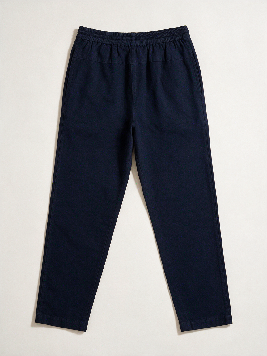 sessùn - Broek - blauw, elastische taille met trekkoord, rechte pijpen - M
