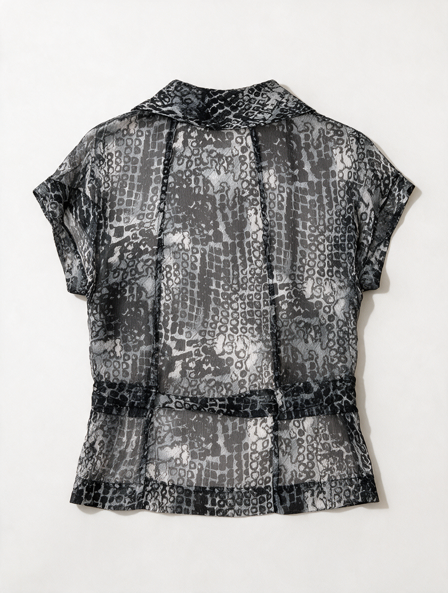 Claudia Sträter - Blouse - zijden, animal print, strikdetail - XS