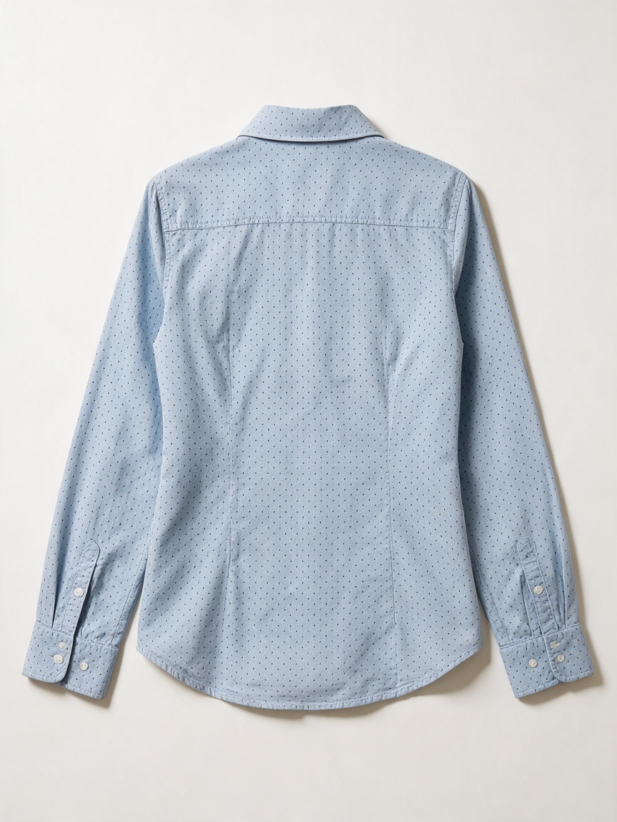 Christian Berg ESSENTIALS - Blouse - blauw, stippenpatroon, knoopsluiting - M