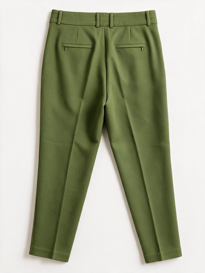 VANILIA - Broek - groen, chino model, wafelstructuur - XL