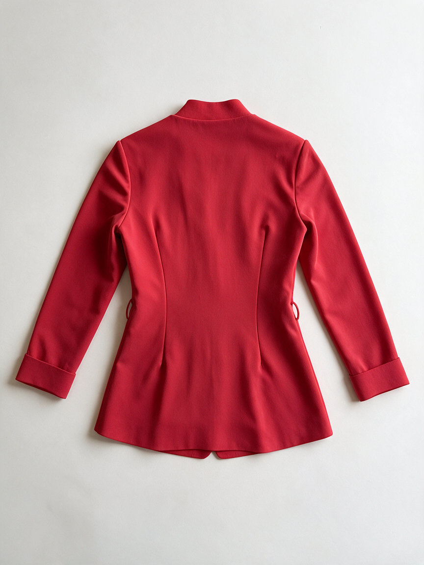 Chiara Boni - Jas - rood, kraagloos, drukknopen - S