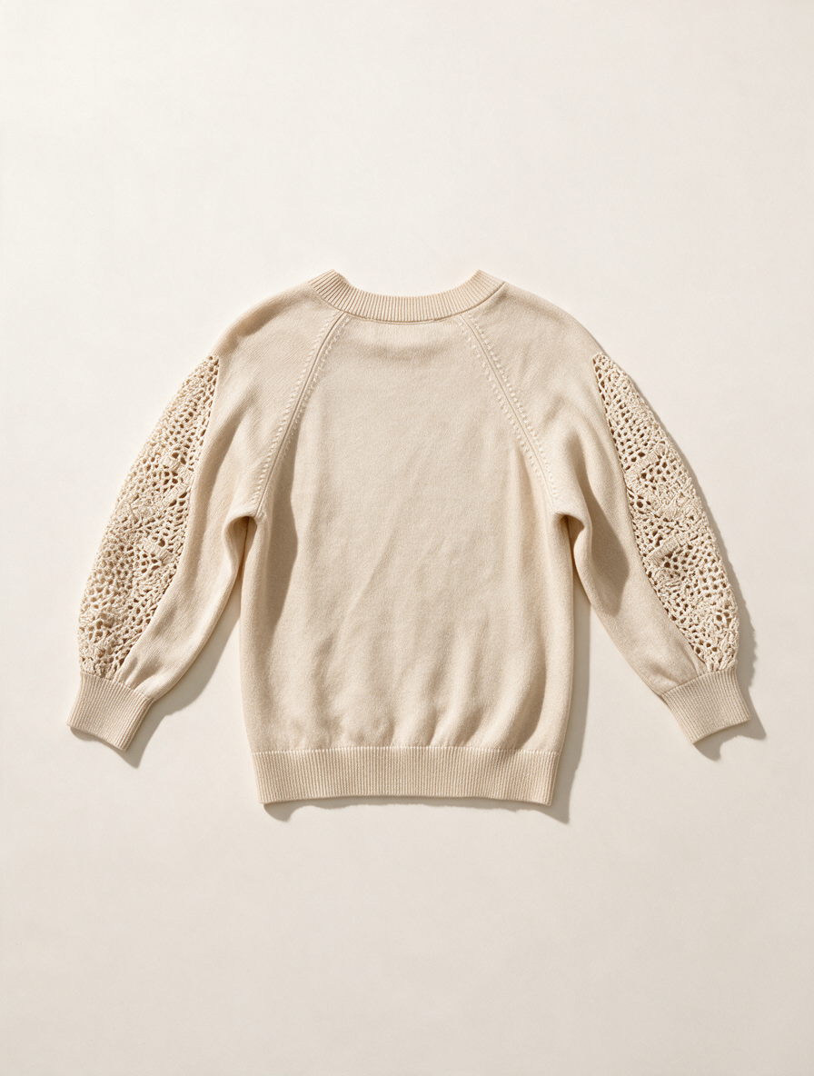 ba&sh - Trui - beige, V-hals, fijngebreid - S