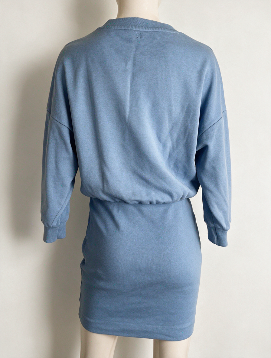 NIKKIE - Jurk - blauw, sweatshirt-look, geborduurd logo - S
