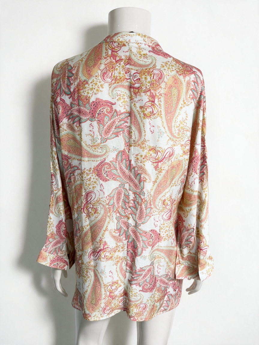 ZARA WOMAN - Blouse - meerkleurig, paisleyprint, knoopsluiting - M