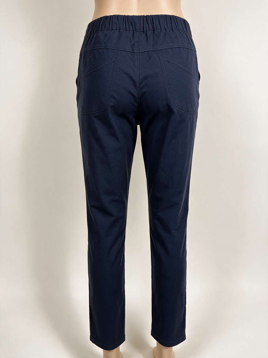 ATELIER GS - Broek - donkerblauw, rechte pijp, elastische tailleband - L