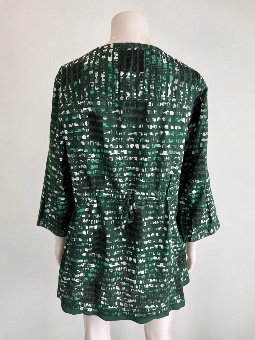 CECIL - Blouse - groen, abstract patroon, driekwart mouw - L