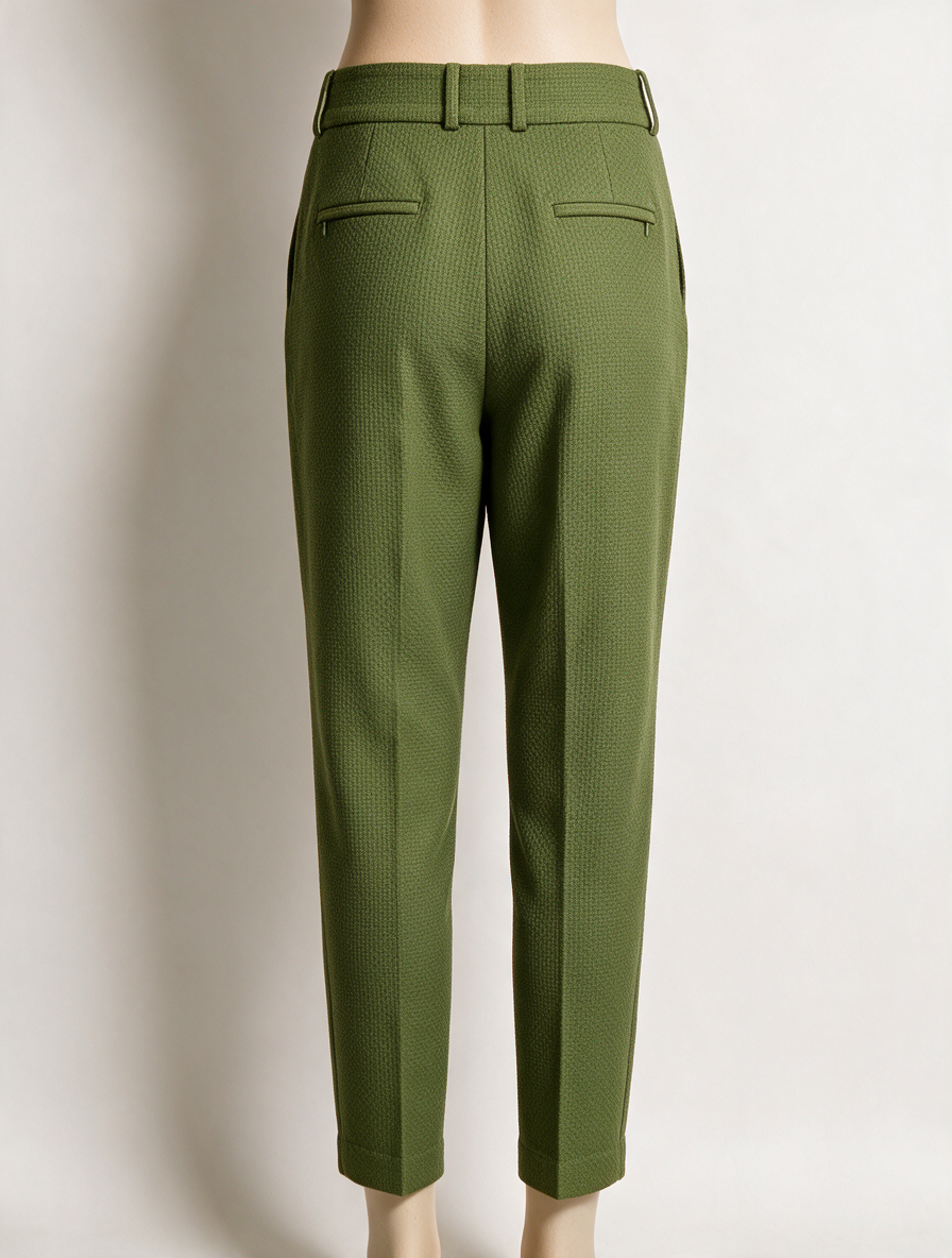 VANILIA - Broek - groen, chino model, wafelstructuur - XL