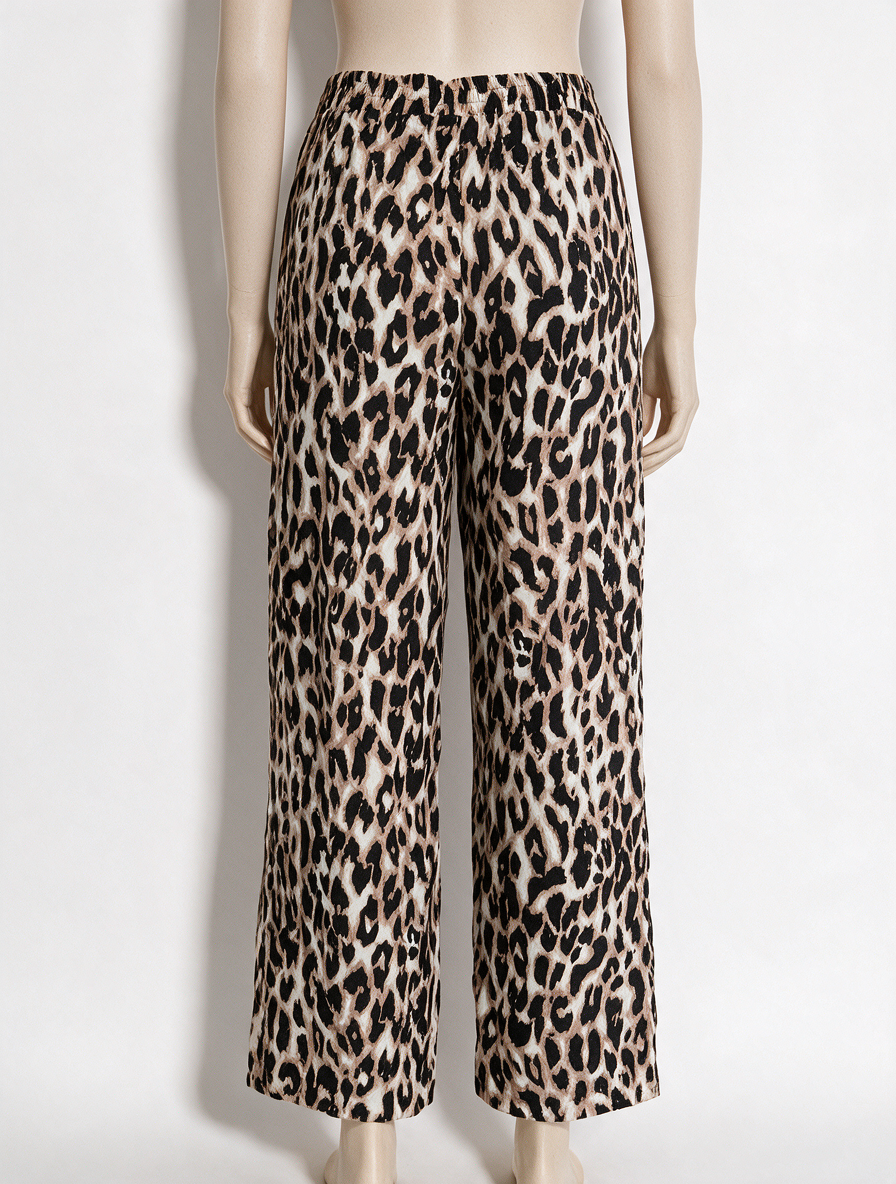 MS mode - Broek - luipaardprint, viscose, trekkoord in taille - XXL