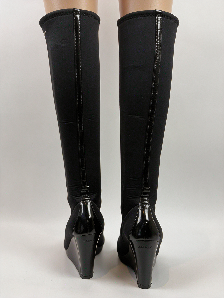 Calvin Klein - Laarzen - zwart, kniehoog, wedgehak - 38