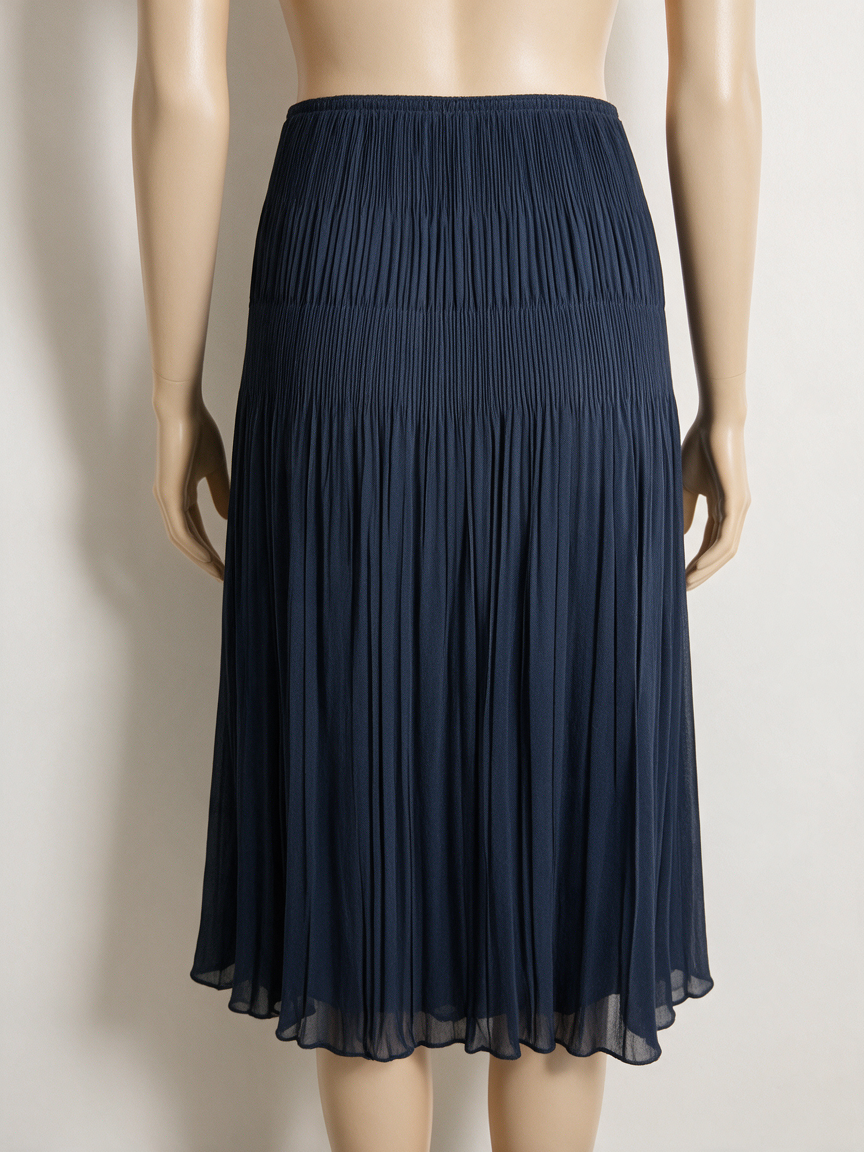 SOMMERMANN - Rok - blauw, geplooid/plissé, elastische tailleband - XL