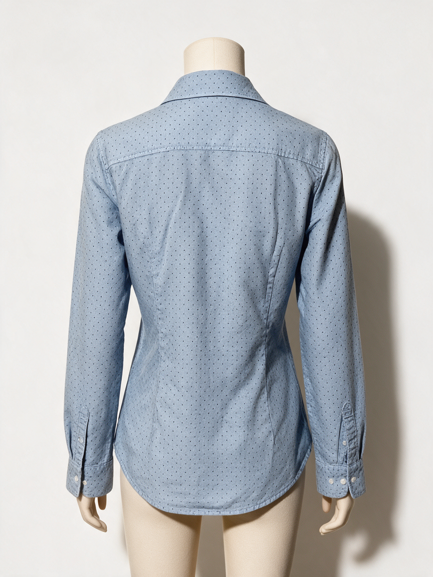 Christian Berg ESSENTIALS - Blouse - blauw, stippenpatroon, knoopsluiting - M