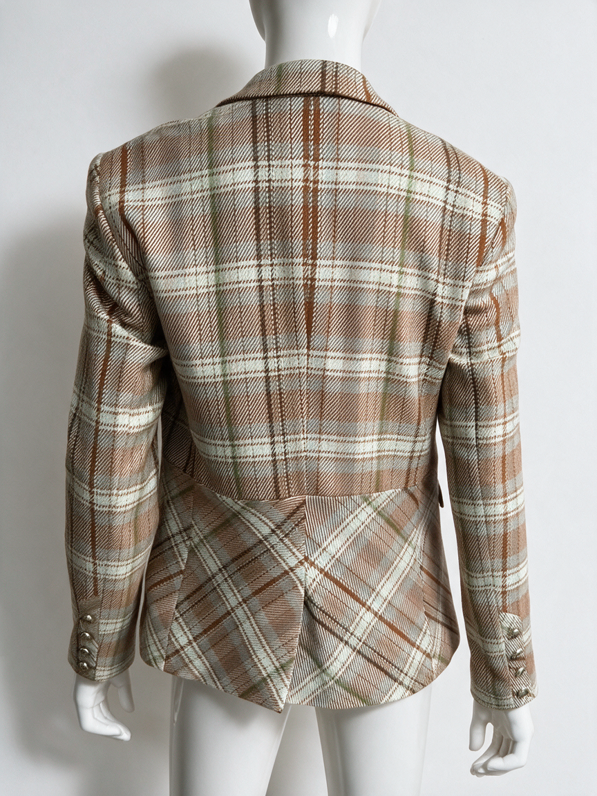 MOS MOSH - Blazer - geruit, bruin/beige/groen/wit, getailleerde pasvorm - M