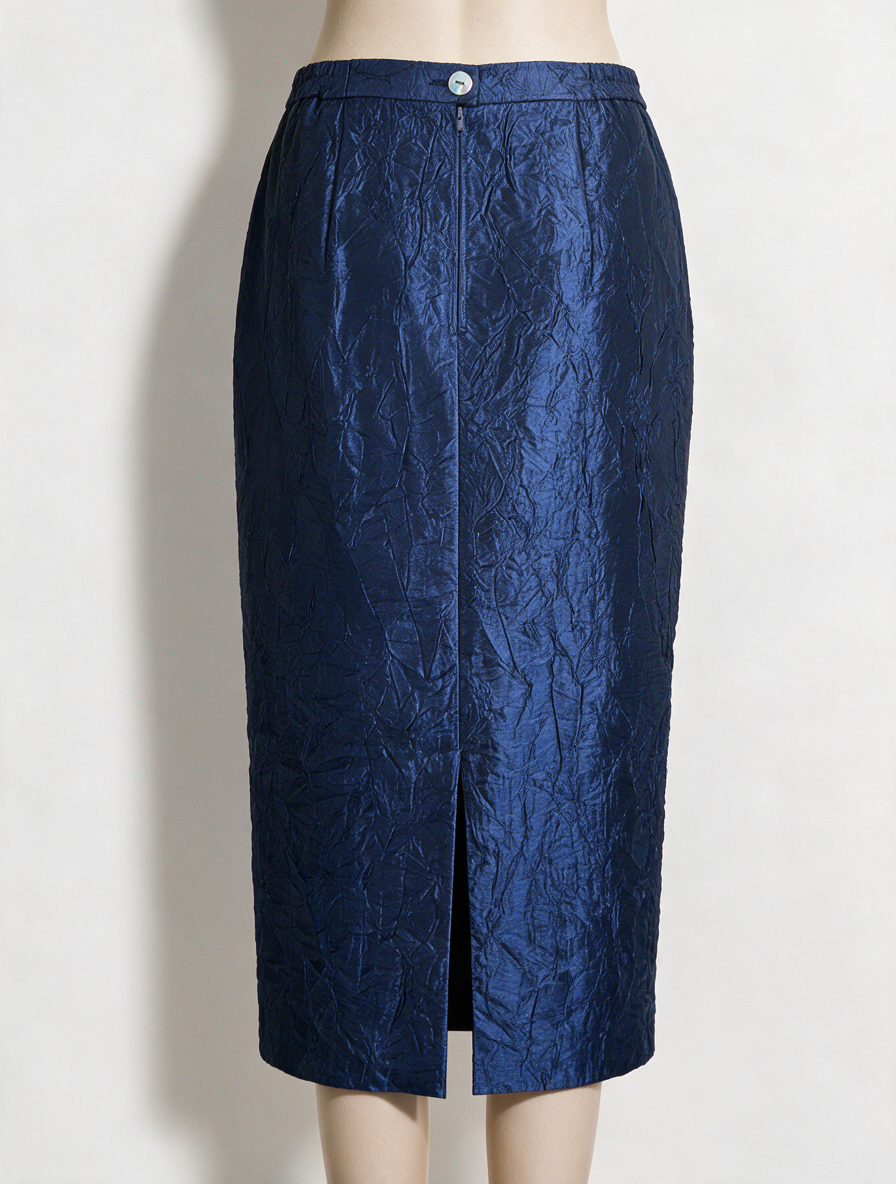 Creation Atelier GS - Rok - kobaltblauw, glanzend, elastische taille - XL